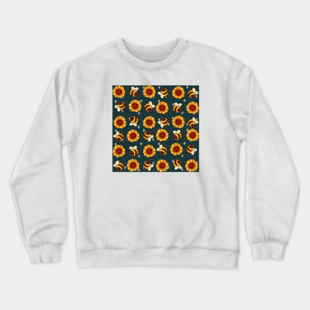 Bees & sunflower Crewneck Sweatshirt by Four Seasons Fox